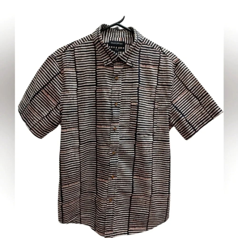 Banana Republic Striped Shirt Short Sleeve  Men Size M Slim Fit